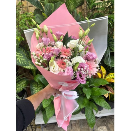 LİSİANTHUS - GERBERA BUKETİ
